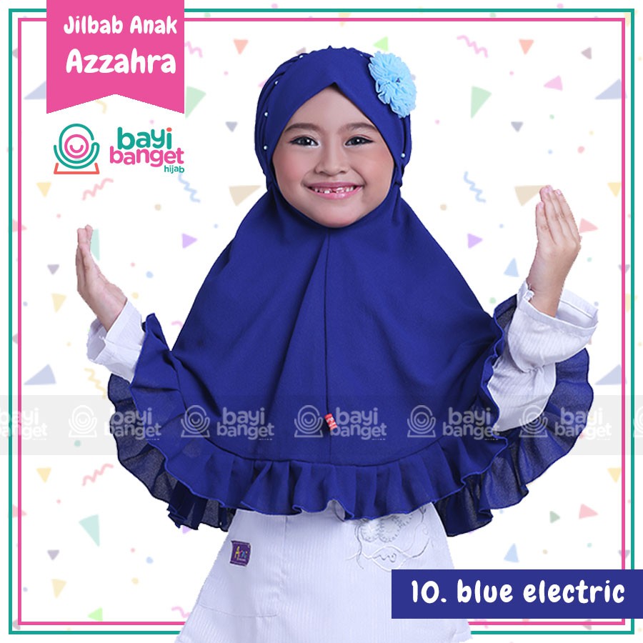 Jilbab Anak Instan Azzahra Warna Biru Elektrik Shopee Indonesia