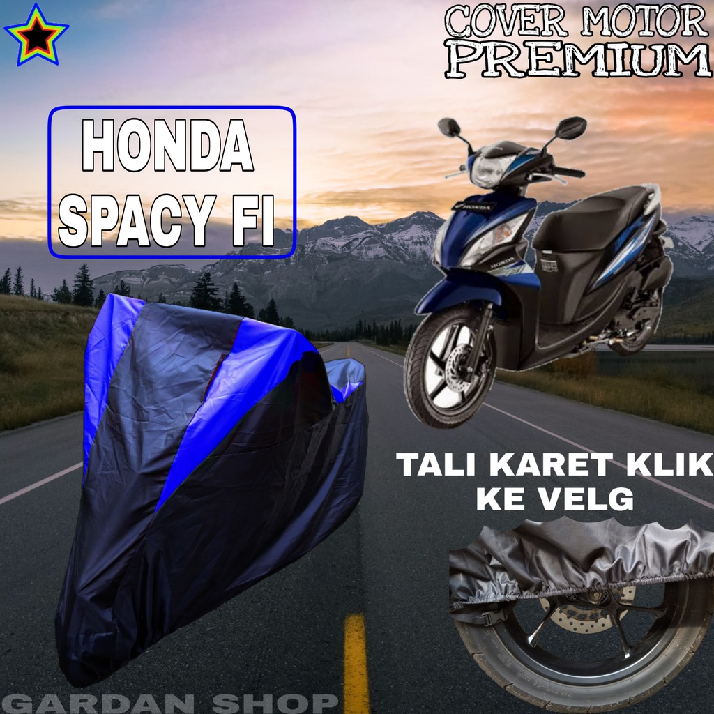 Sarung Motor HONDA SPACY FI Hitam BIRU Body Cover Honda PREMIUM