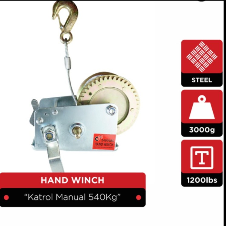 HAND WICH 1200 Lbs Katrol Manual 600 kg Kerekan Sling