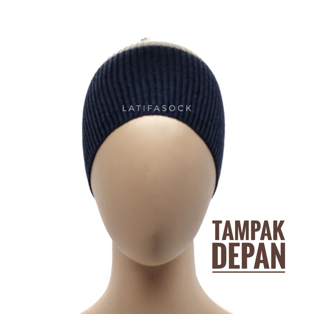 Bandana Ciput Rajut inner 2 Warna Bolak-balik Anti Pusing