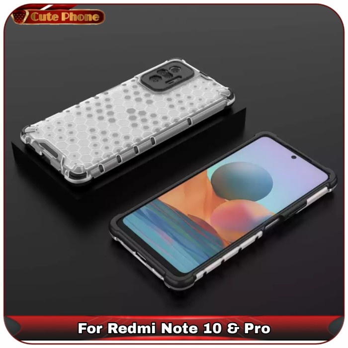 Casing Hard Case Xiaomi Redmi Note 10 10 Pro Anti Crack Honeycomb