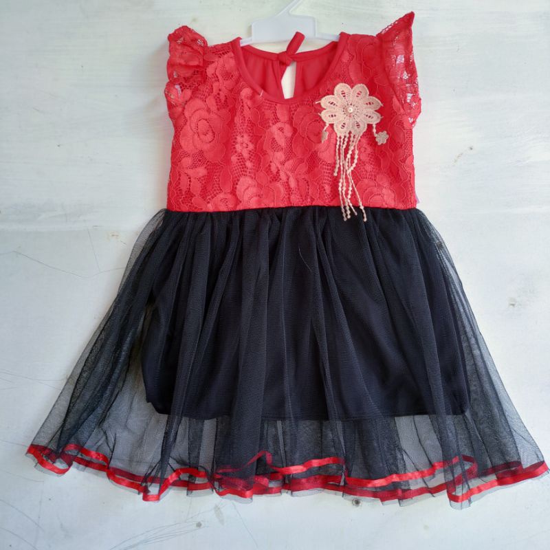 Dress Anak 1 2 tahun brokat tutu hitam gaun anak cewek perempuan Fatonah Shop ( dress Tuhita )