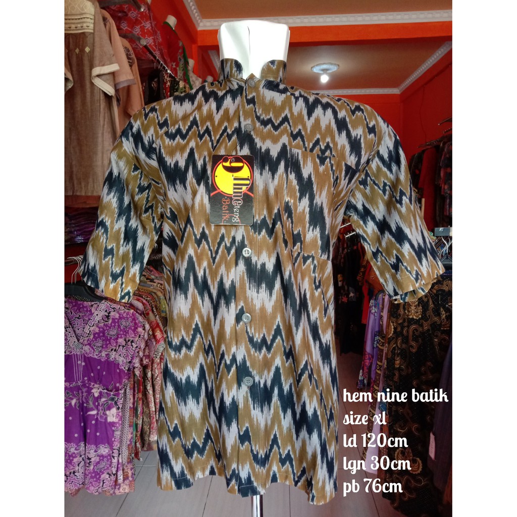 pakaian pria atasan kemeja batik 9teng batik jambi