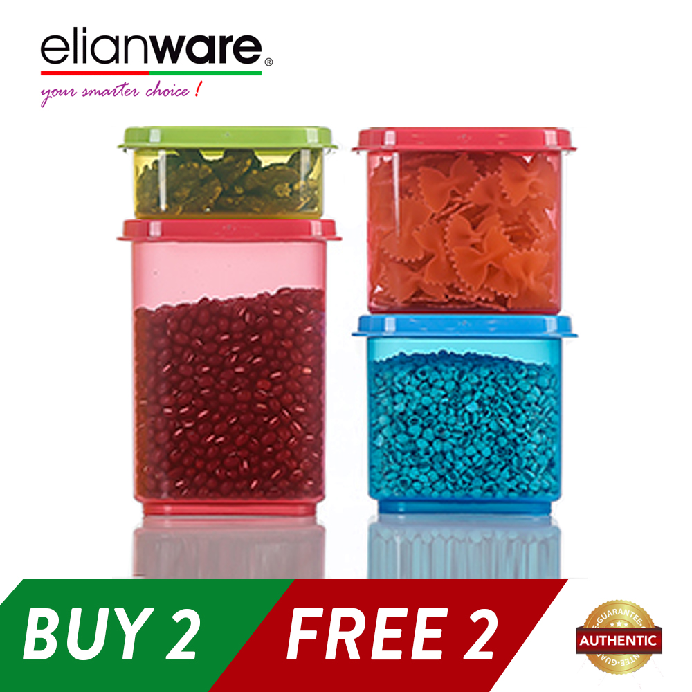 Elianware Stackable Plastic Food Containers Set (4 Pcs)