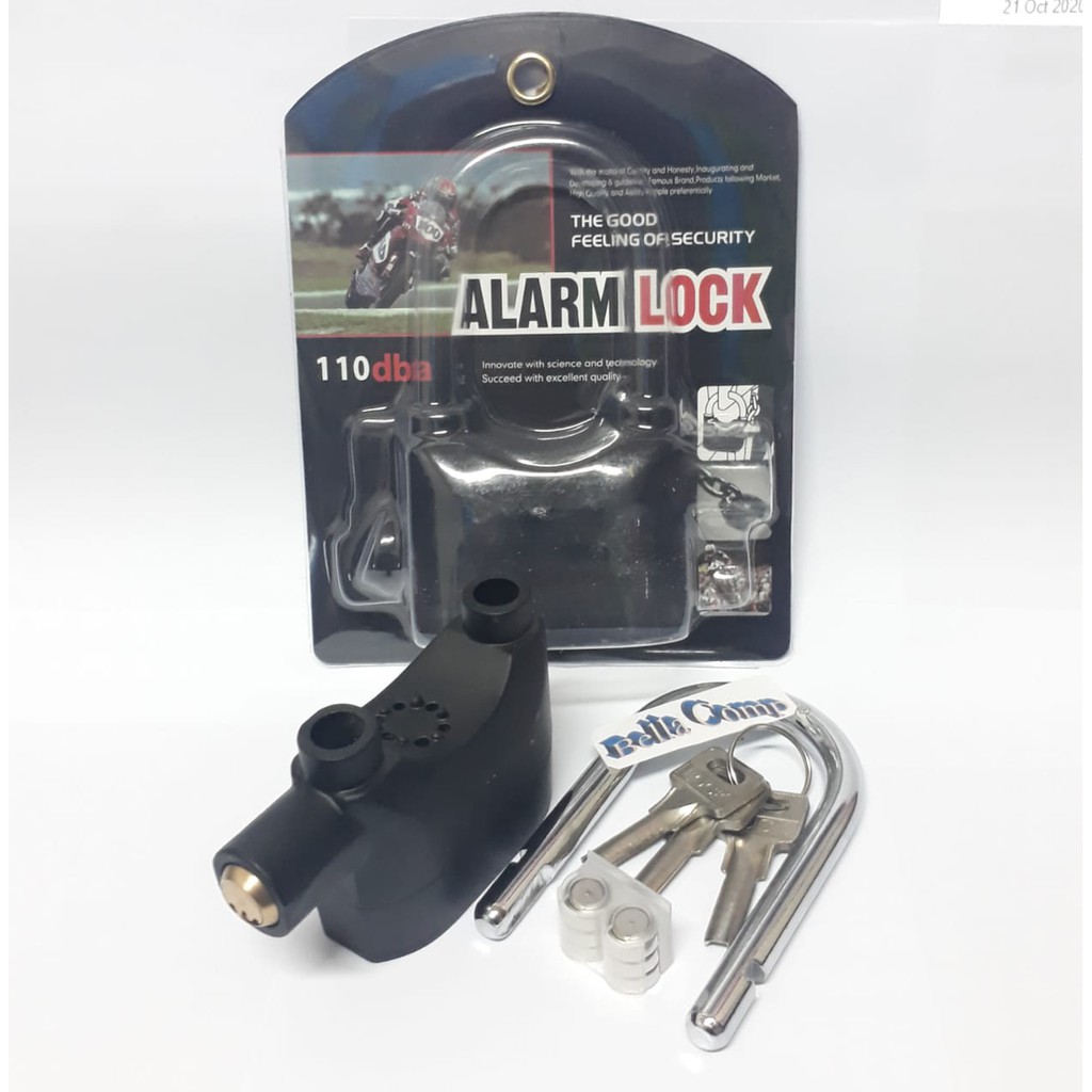 GEMBOK ALARM ANTI MALING /ALARM LOCK/ALARM SIREN PADLOCK PAD LOCK KINBAR - FREE BATERAI CADANGAN