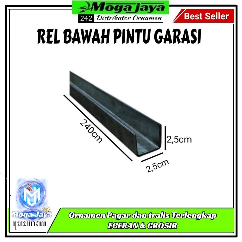 rel bawah pintu garasi 240cm