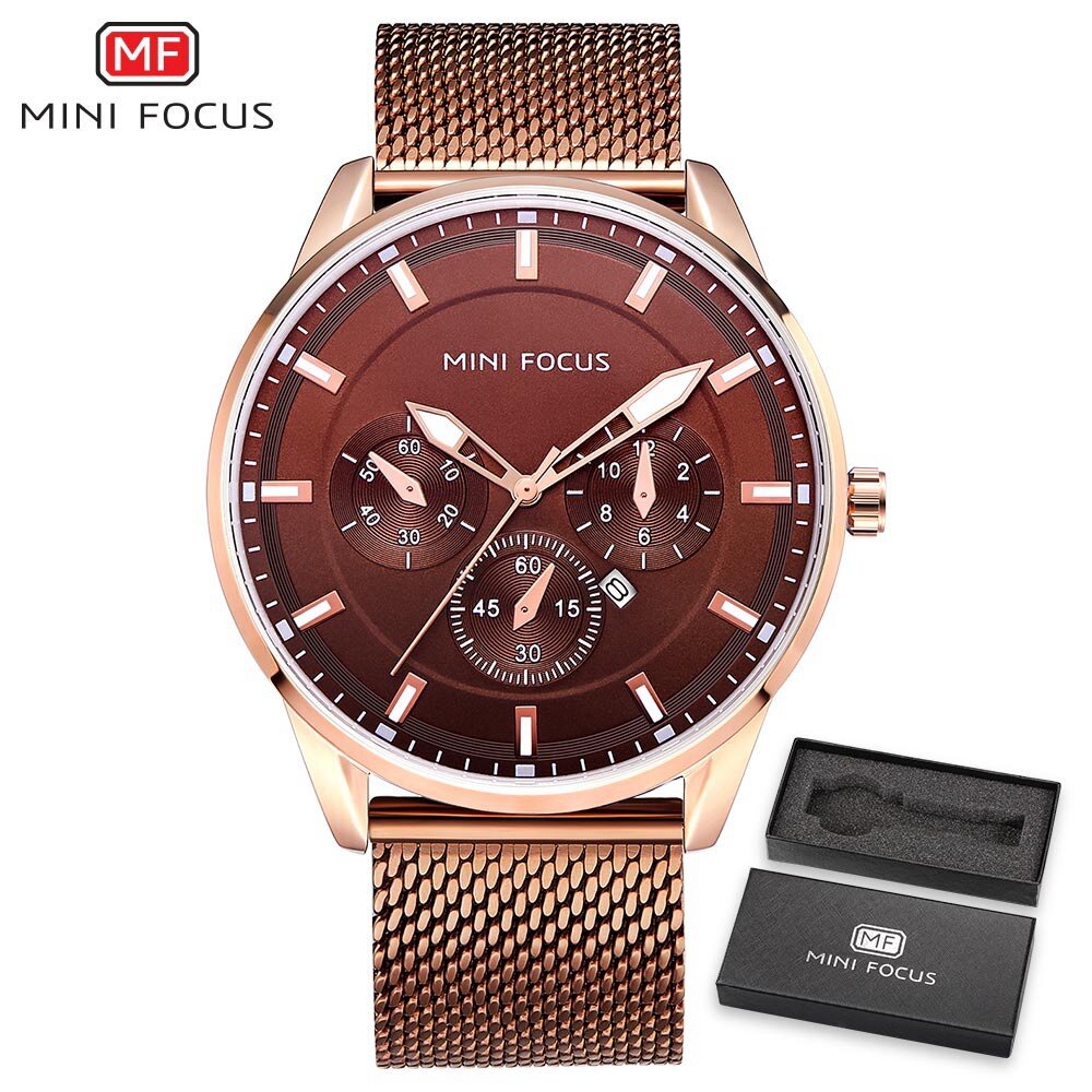 MINI Focus MINI Focus Mf0178gtop Jam Tangan Merek Mewah untuk Pria Fashion Jam Tangan Kuarsa Pria Ol