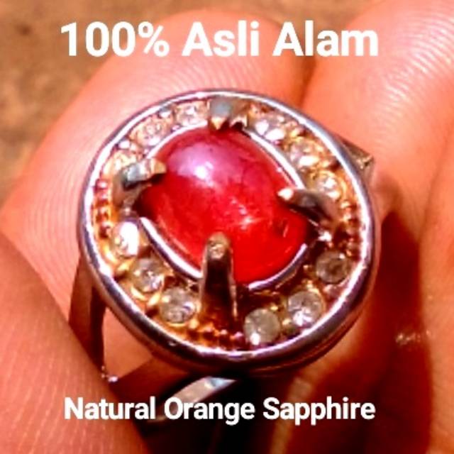 BATU SAFIR NATURAL REDYS ORANGE SAPPHIRE PADPARADSCHA 100% ASLI ALAM MULUS WARNA HIGH QUALITY