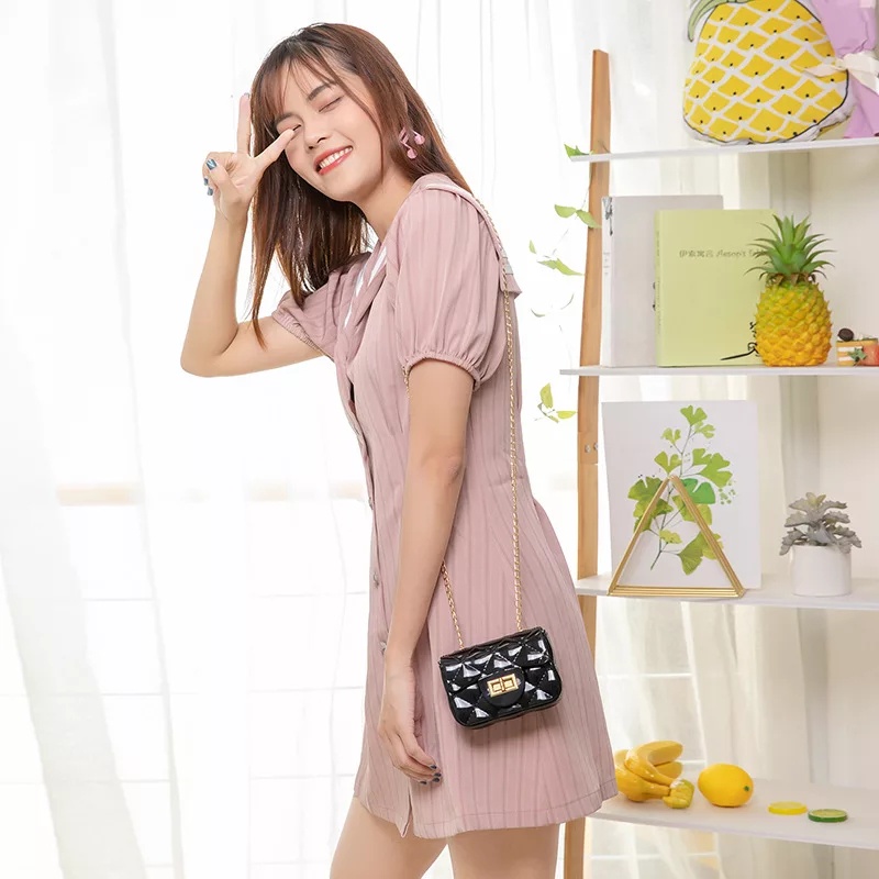 ♥TMALL88♥ Tas Selempang Mini Jelly Bag Polos Fashion Korea