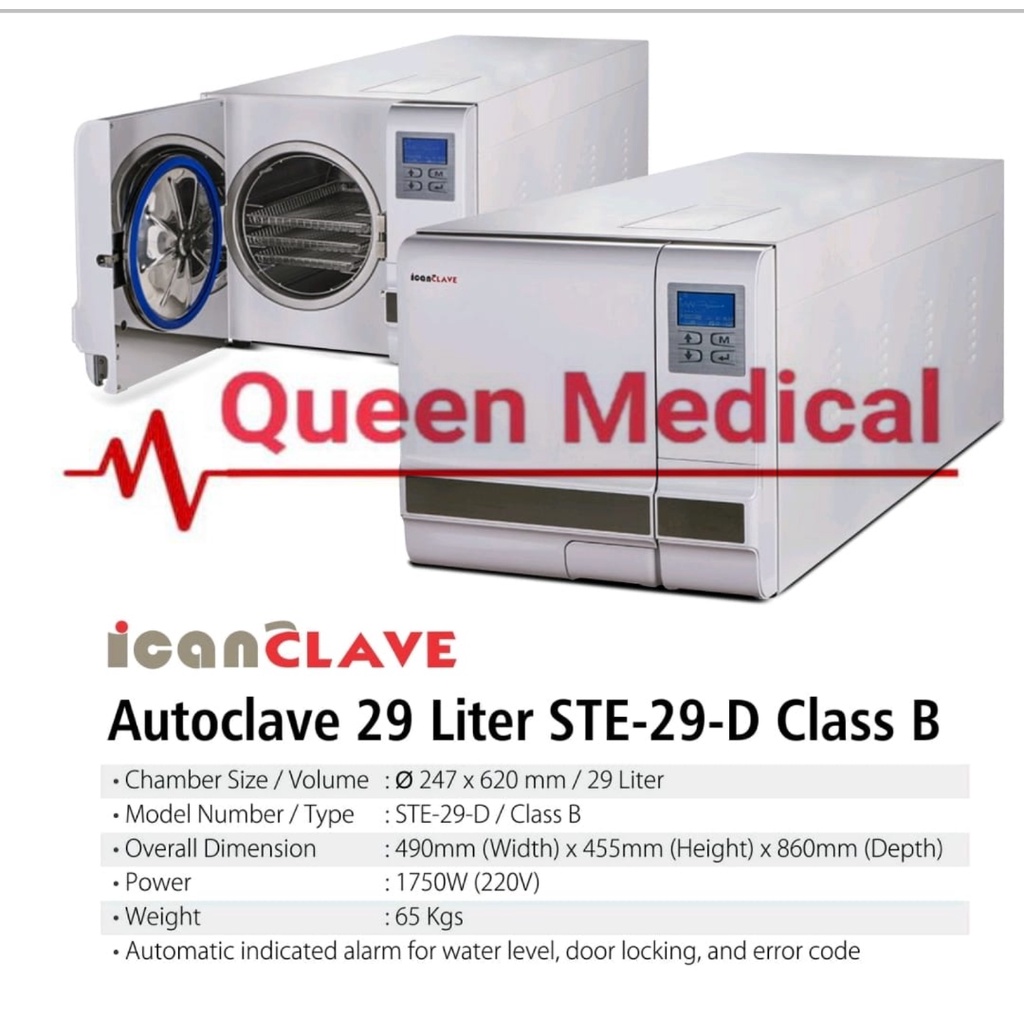 Jual Autoclave IcanClave Steam Sterilizer STE-29-D Class B + Printer ...