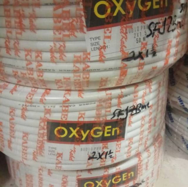 Kabel Listrik Oxygen NYM Ukuran 2x1,5 Kawat Panjang 50 Meter Tembaga tebal