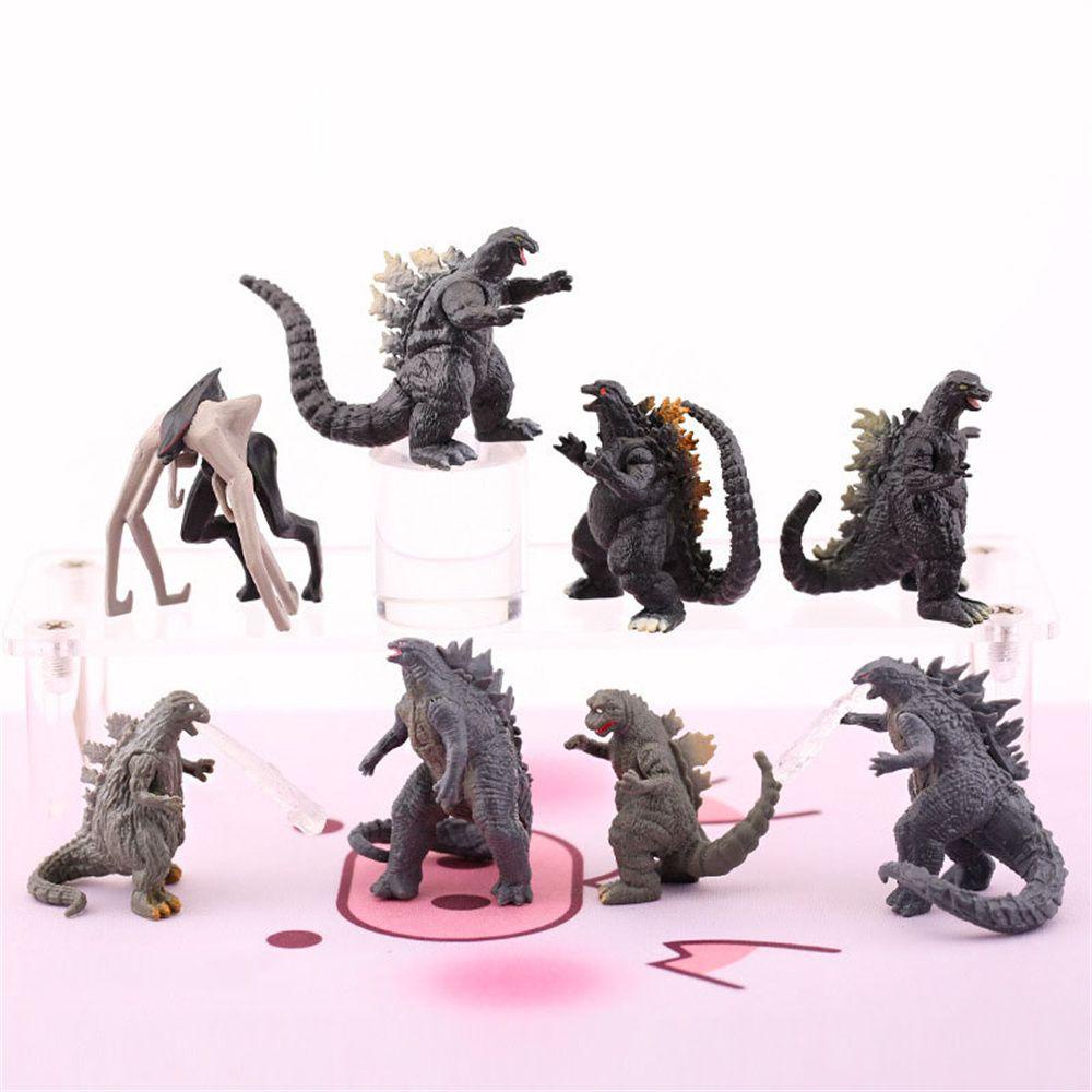 AUGUSTINA Godzilla Toy Figure 8Pcs Hadiah Anak Model Mainan Patung Mainan Ornamen Koleksi Hadiah Gift Dinosaurus GodAzilla