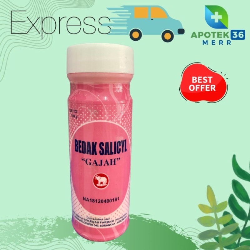 BEDAK SALICYL PINK CAP GAJAH 100GR