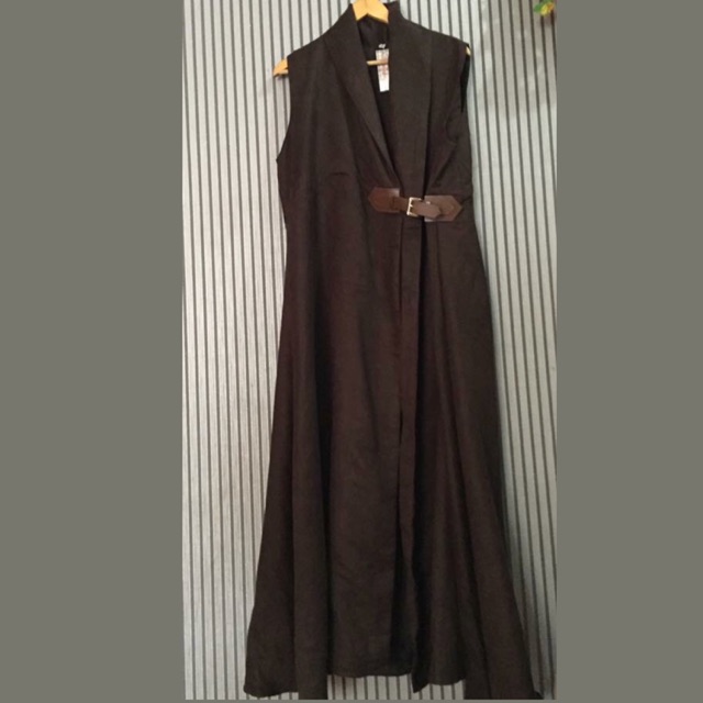 outer long vest cow leather