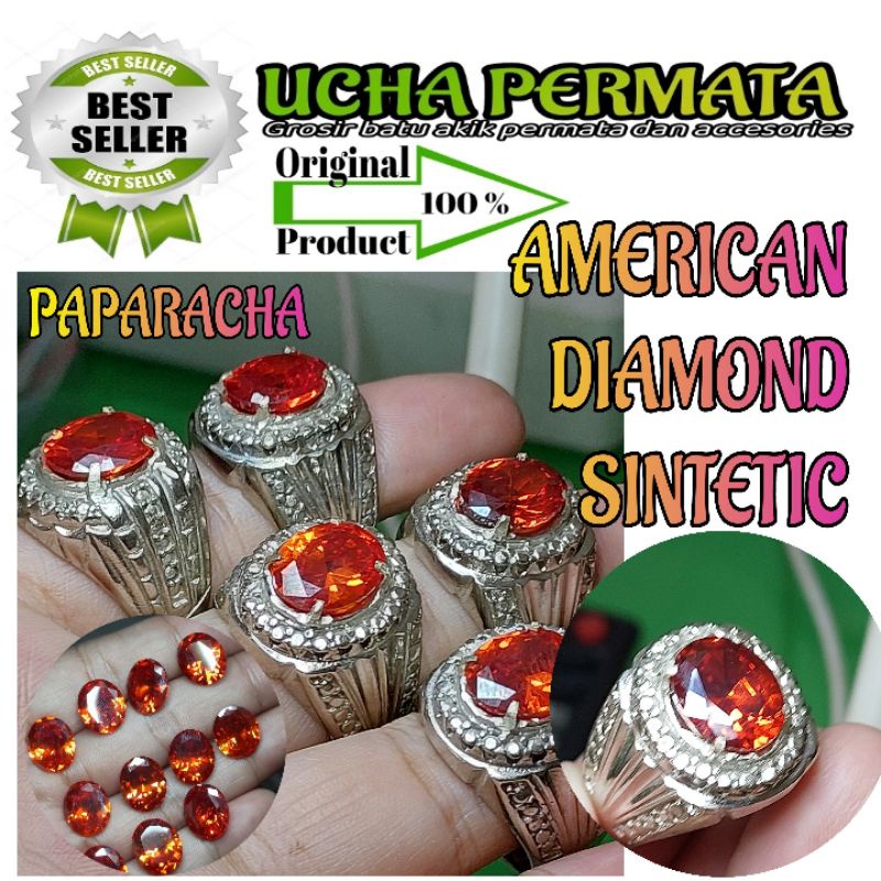 Borongan batu cincin batu akik permata paparacha american diamond