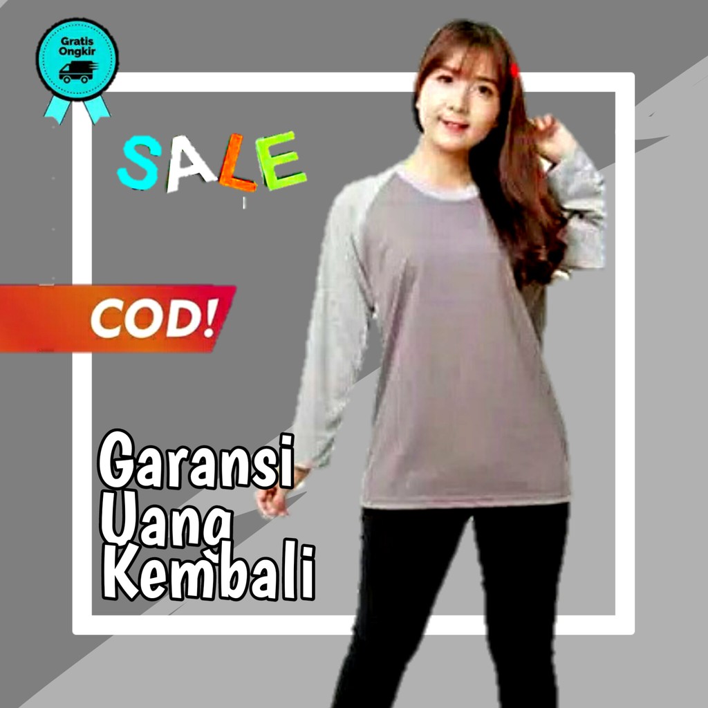 kaos raglan wanita lengan panjang baju wanita lengan panjang baju perempuan lengan panjang ke126