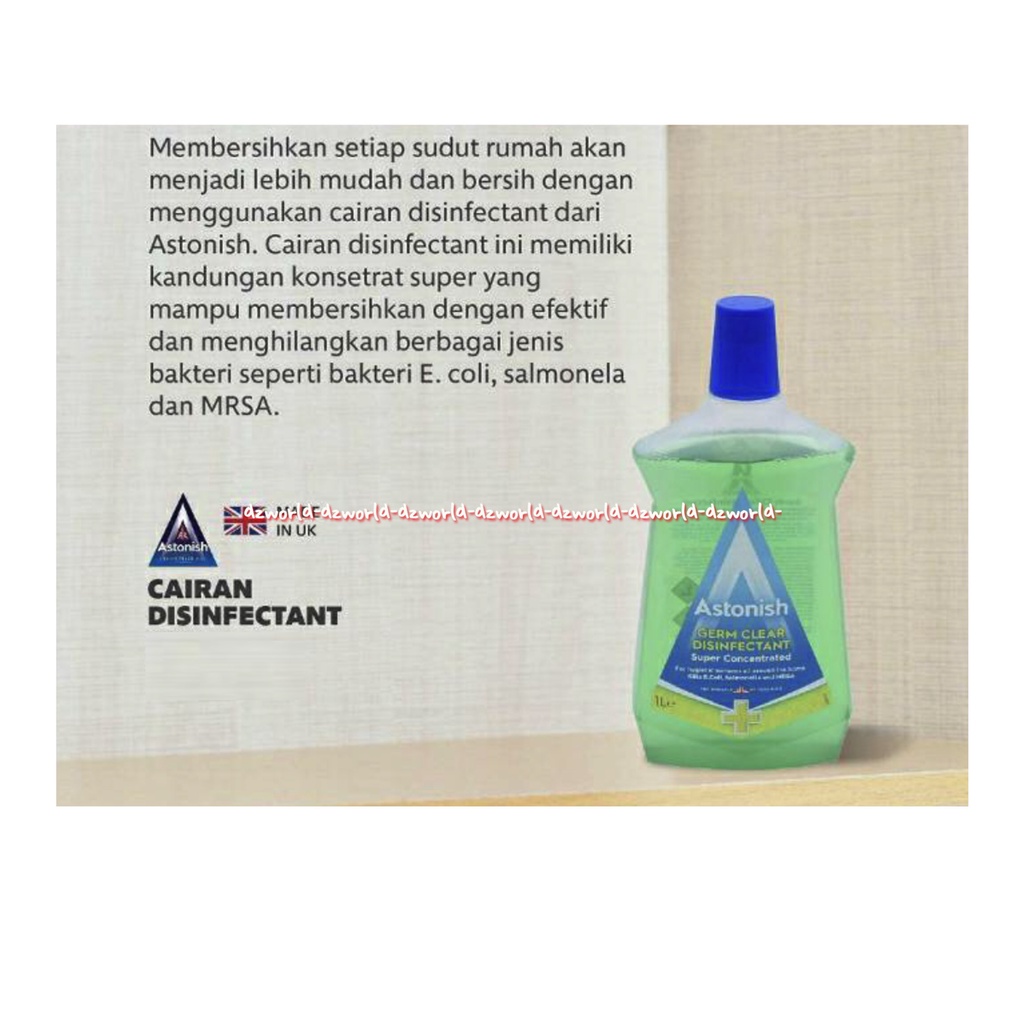 Astonish Cairan Pembersih Germ Clear 1L Dapat Menghilangkan Kuman Serta Anti Bakteri Astonis Green Hijau Antibacterial Disinfectant Cairan Pembersih Lantai Serbaguna Serba Guna