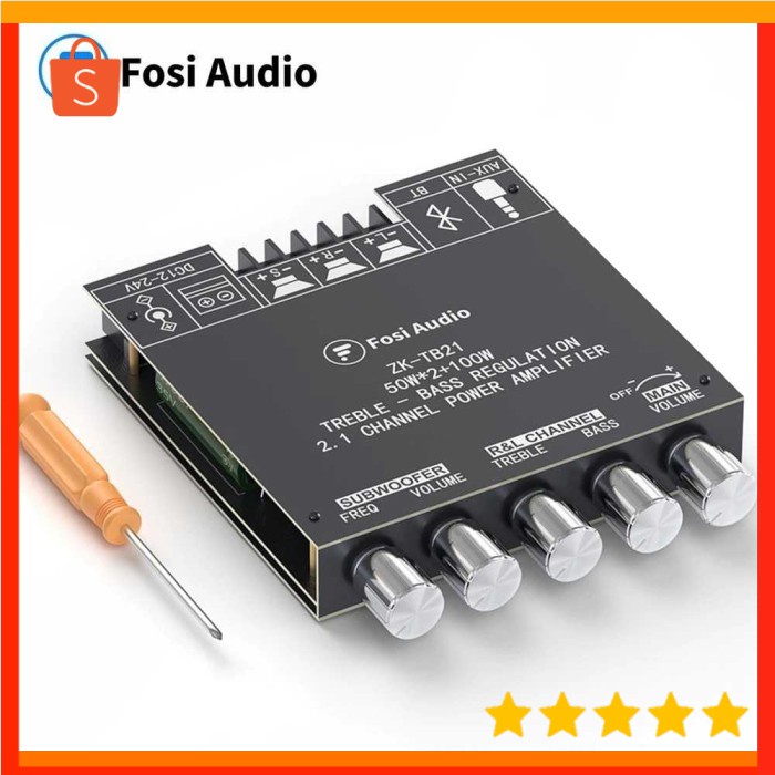 Fosi Audio Bluetooth 5.0 Amplifier 2.1 2x50W + 100W Subwoofer - TB21