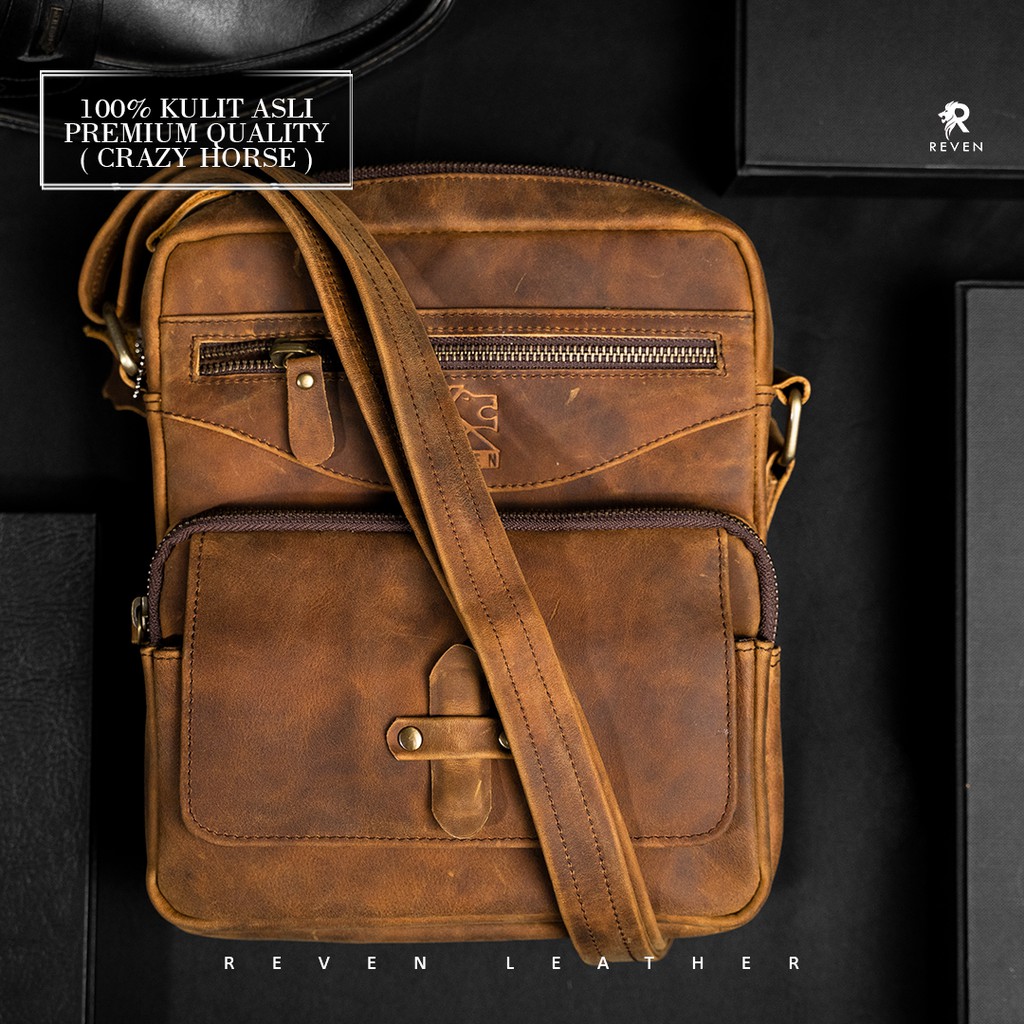 REVEN LEATHER - Tas Selempang Pria Kulit Asli Rover Bag