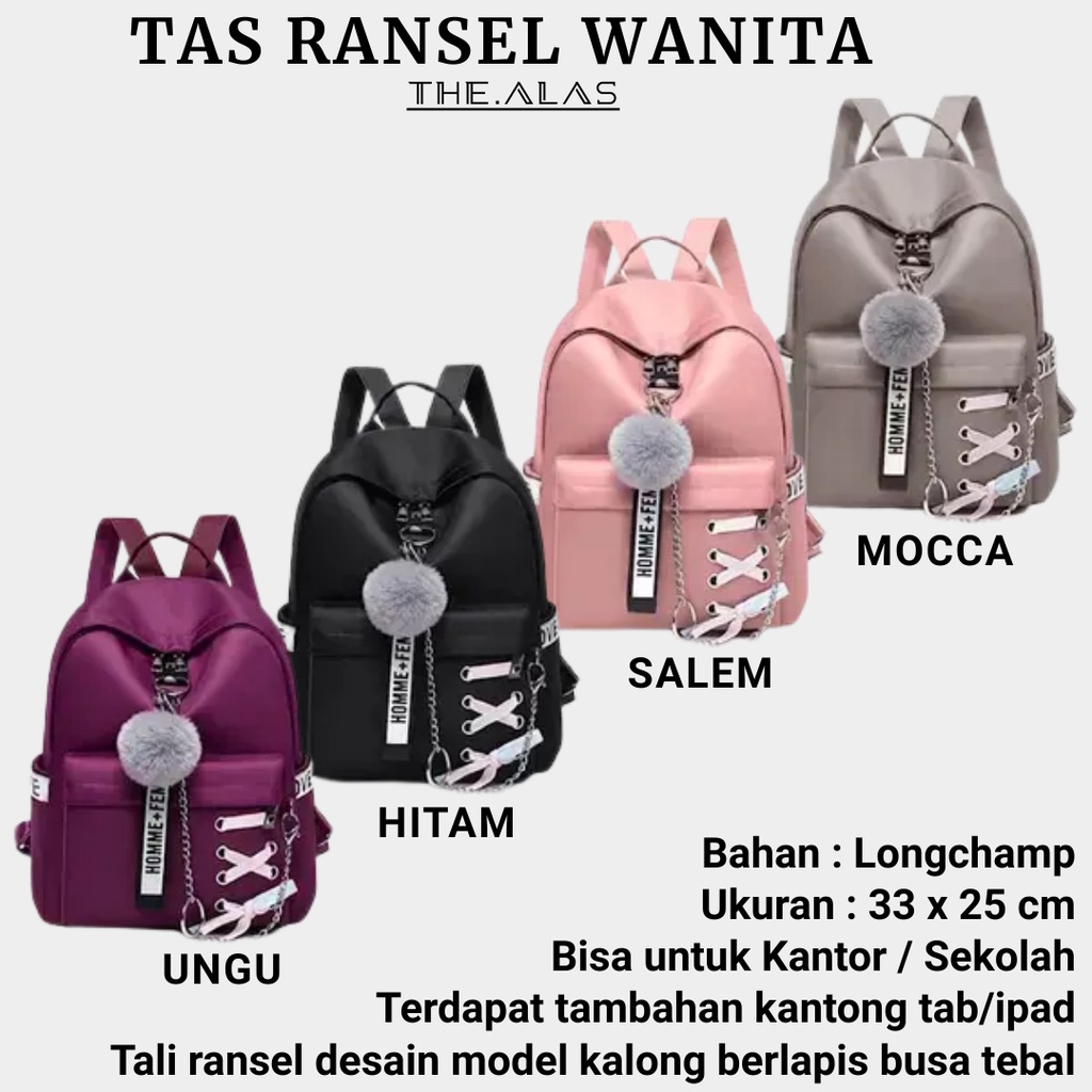 Tas Ransel Backpack Fashion Wanita / Tas Laptop Kerja