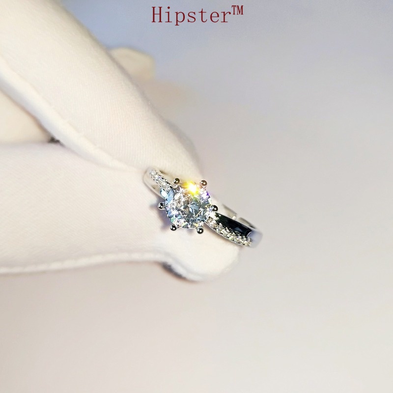 Classic Retro Temperament Entry Lux Inlaid Shining Zircon Ring