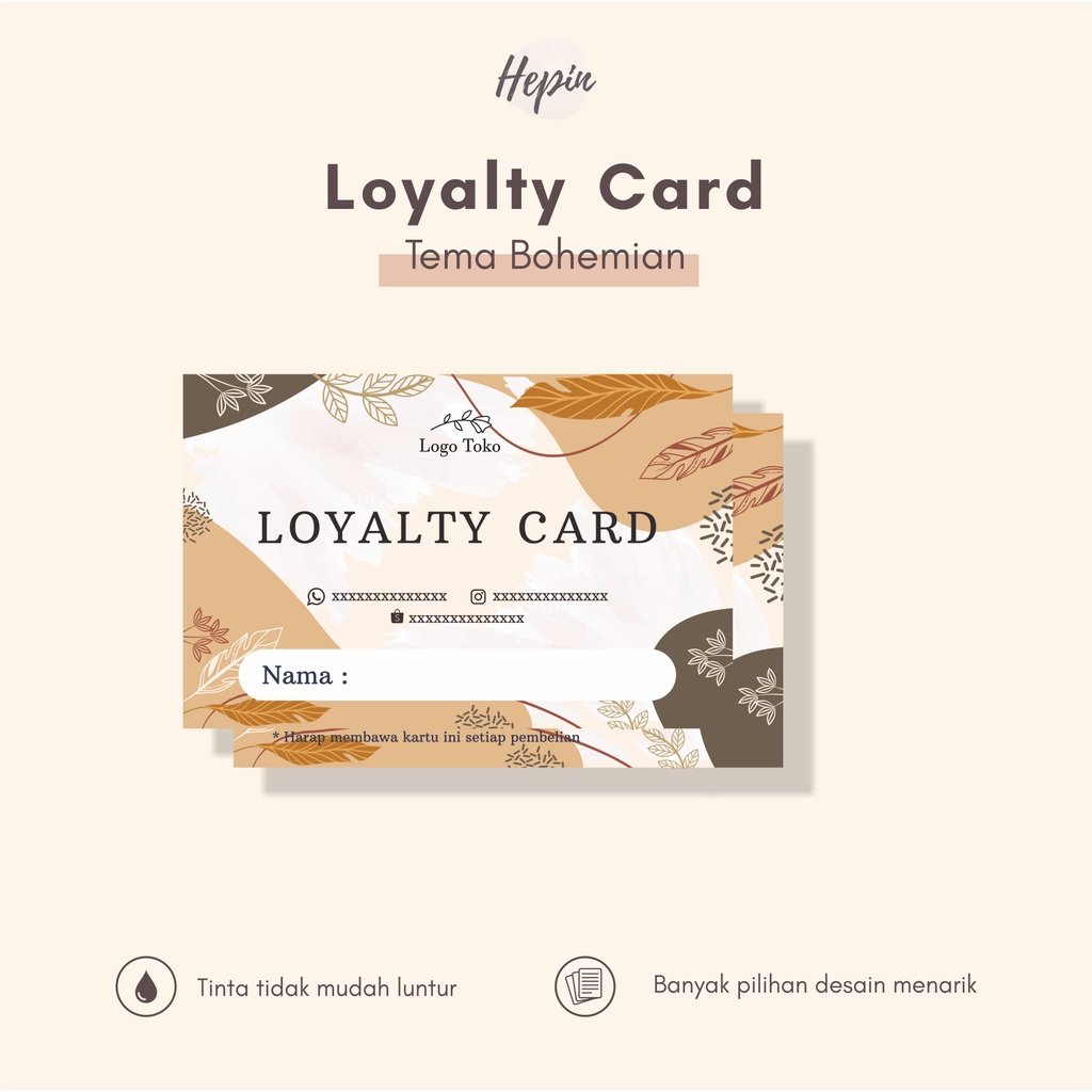 

cetak kartu loyalty murah edisi BOHEMIAN