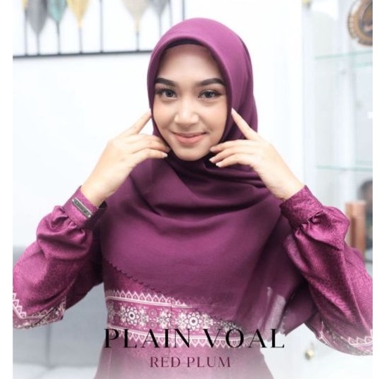 HIJAB SEGIEMPAT POLOS  VOAL PLAIN • WNJ