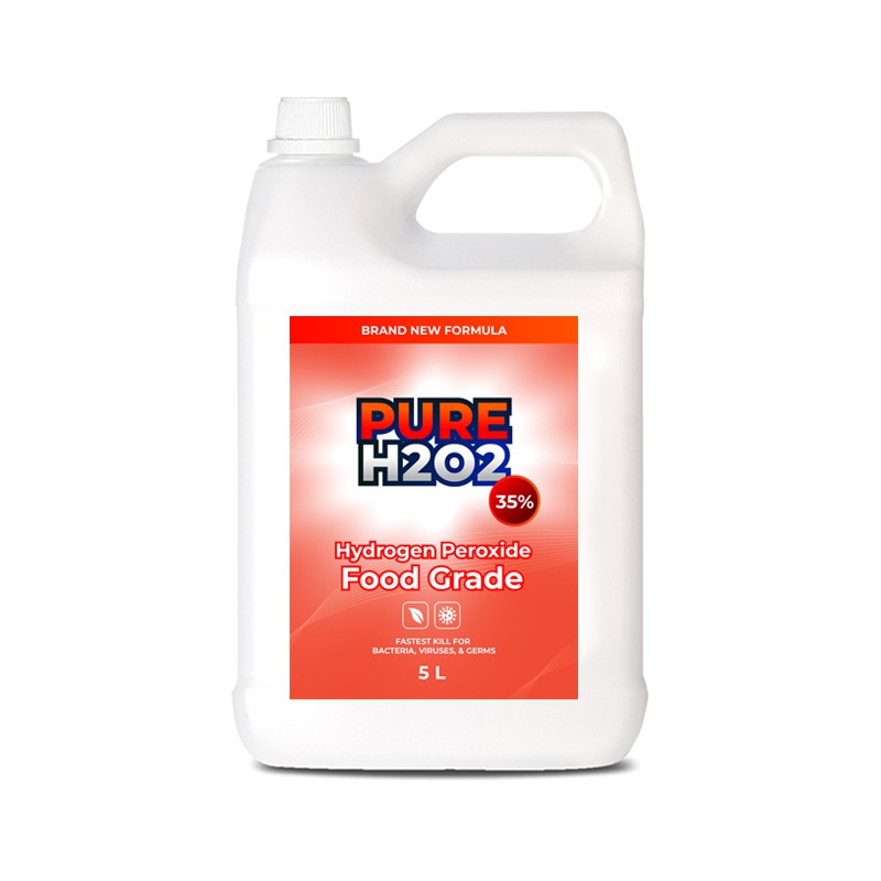 PURELIZER Pure H2O2 35% Food Grade 5 Liter Hydrogen Peroxide 5L