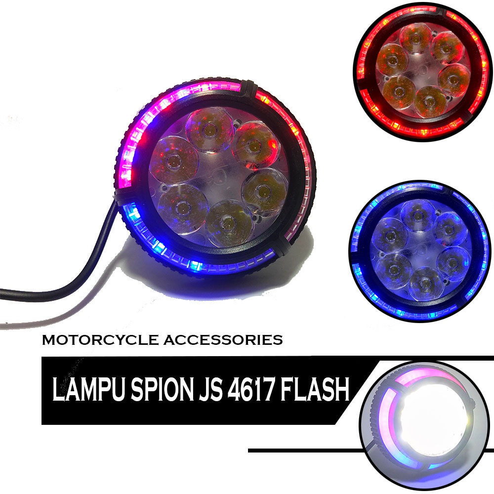 LAMPU SPION LED UNIVERSAL LAMPU DEPAN FLASH FULL COLOUR motor