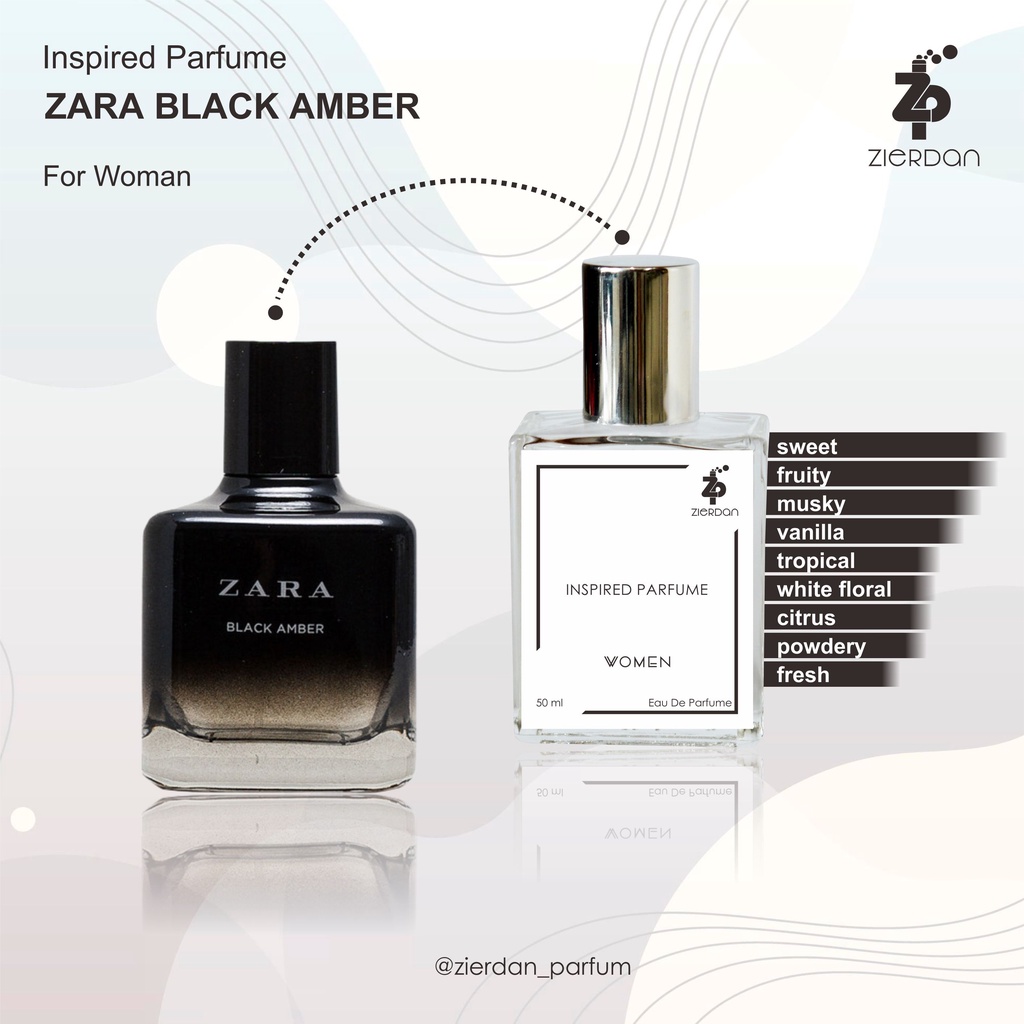 Zierdan Inspired Parfum Zara Black Amber Parfume Farfum Minyak Wangi Tahan Lama Wanita Cewek