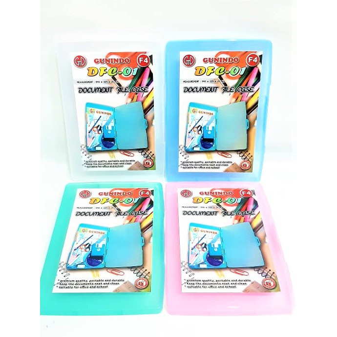 

FILE CASE DOKUMEN DFC-001 GUNINDO F4 FOLIO MAP HARD CASE TAS TENTENG DOKUMEN PLASTIK KERAS