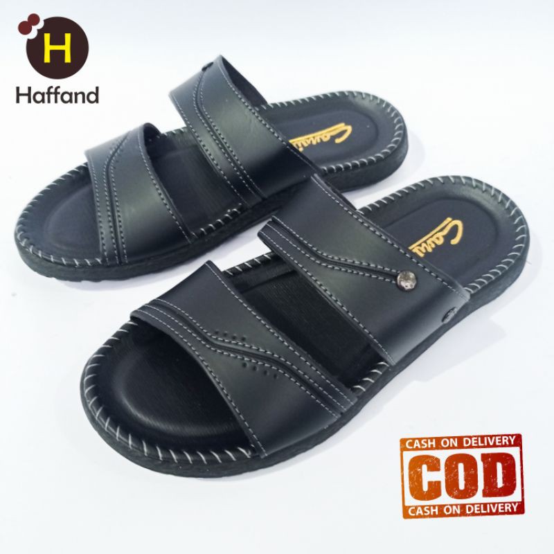 Sandal keren slop Sendal slide pria Sandal pria casual kulit | Sandal lebaran pria (CVL)