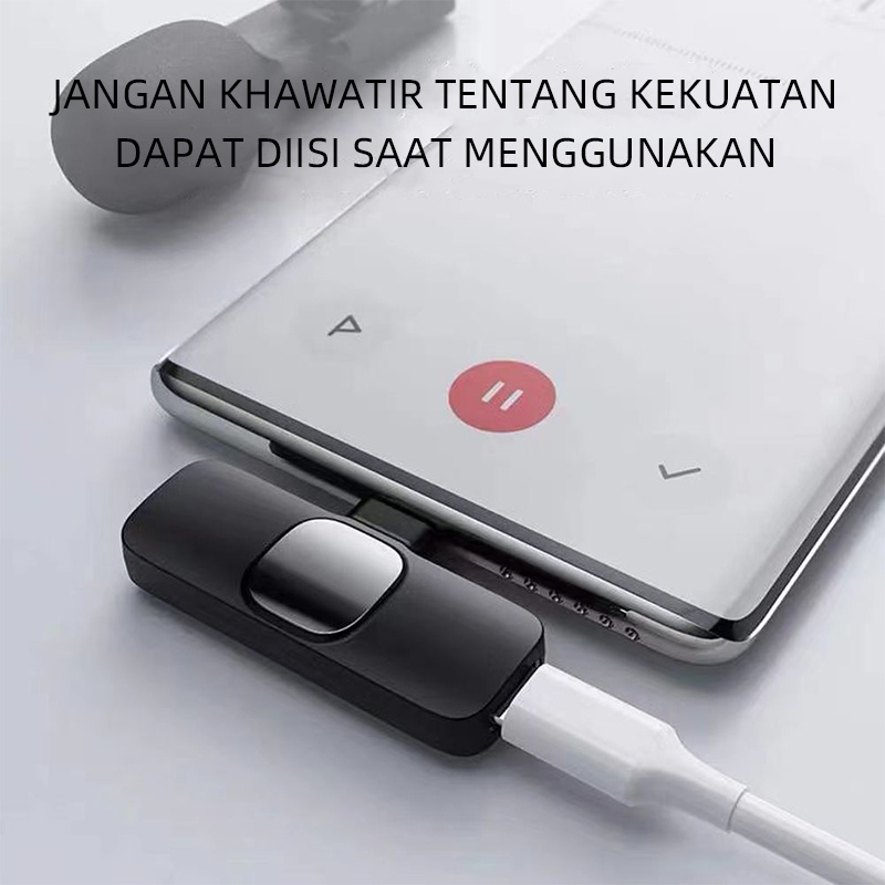 Mikrofon Nirkabel Lavalier Mic Portabel Audio Video pembuatan Rekaman Wireless Microphone HP Klip Untuk IPhone Android