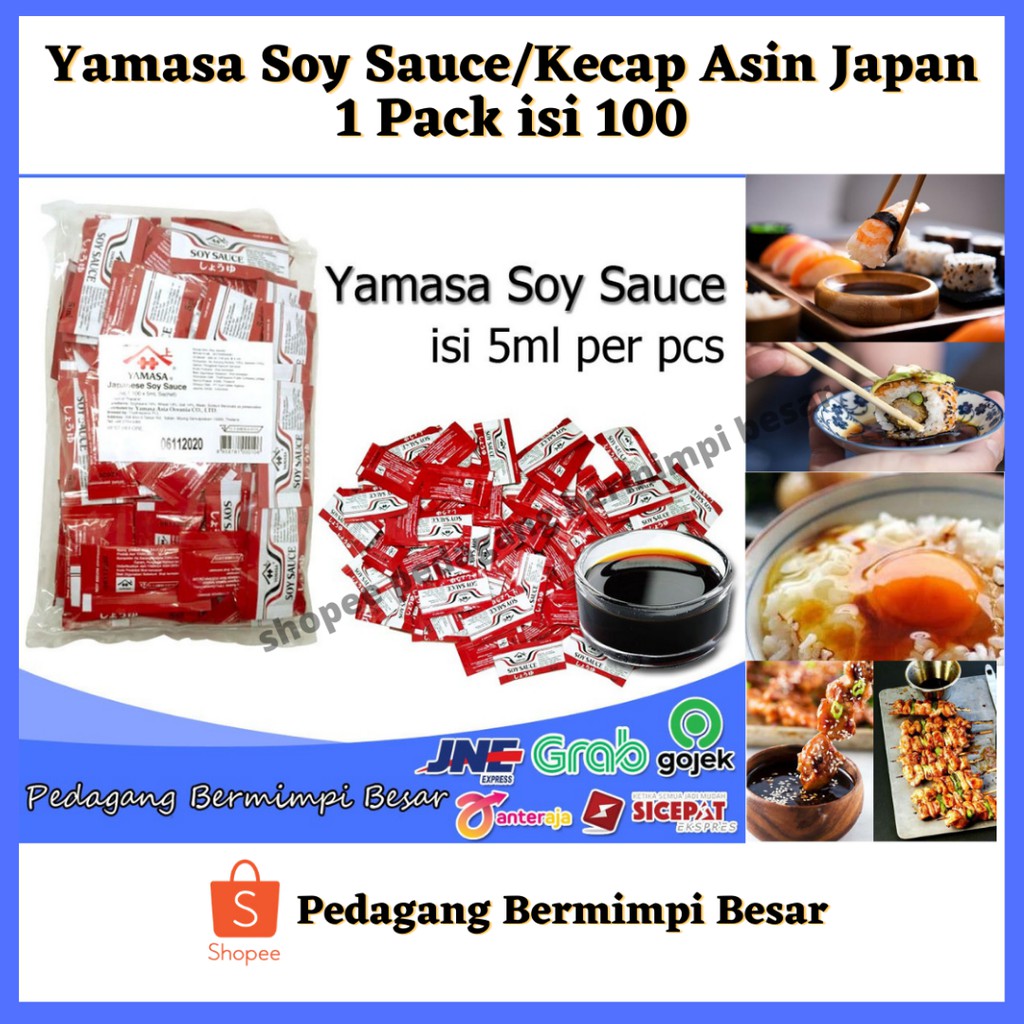Yamasa Soy Sauce 1Pcs 5ml | Kecap Sushi | Soy Sauce Sachet/ 1 Pack isi 100 Kecap sushi/kecap asin