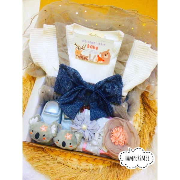 HAMPERS BABY GIRL GIFT HAMPER BAYI HADIAH KELAHIRAN NEWBORN DRESS TUTU PARSEL BARU LAHIR