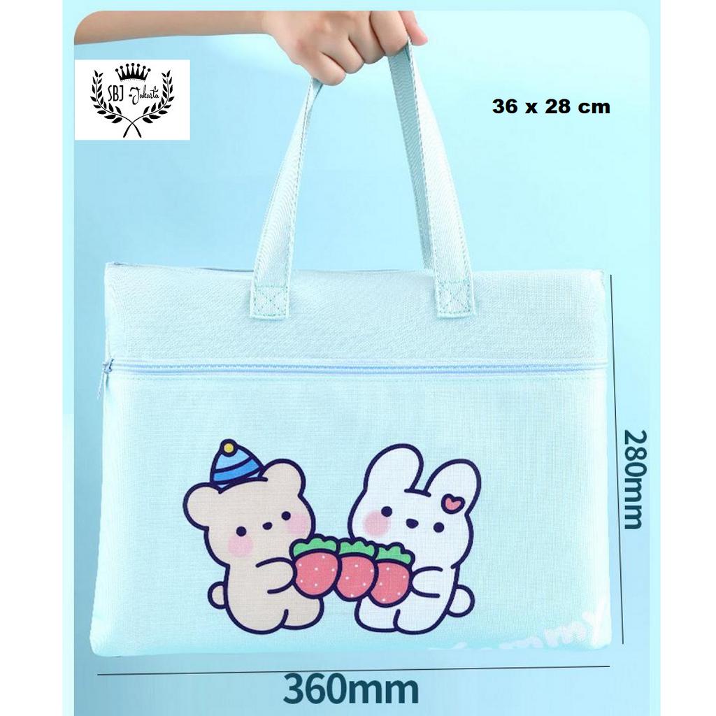 Tas Belajar Tas sekolah Tas Kursus anak Tote Bag MESSENGER BAG Ukuran F4 Laptop 14&quot; Tas Jinjing Multifungsi