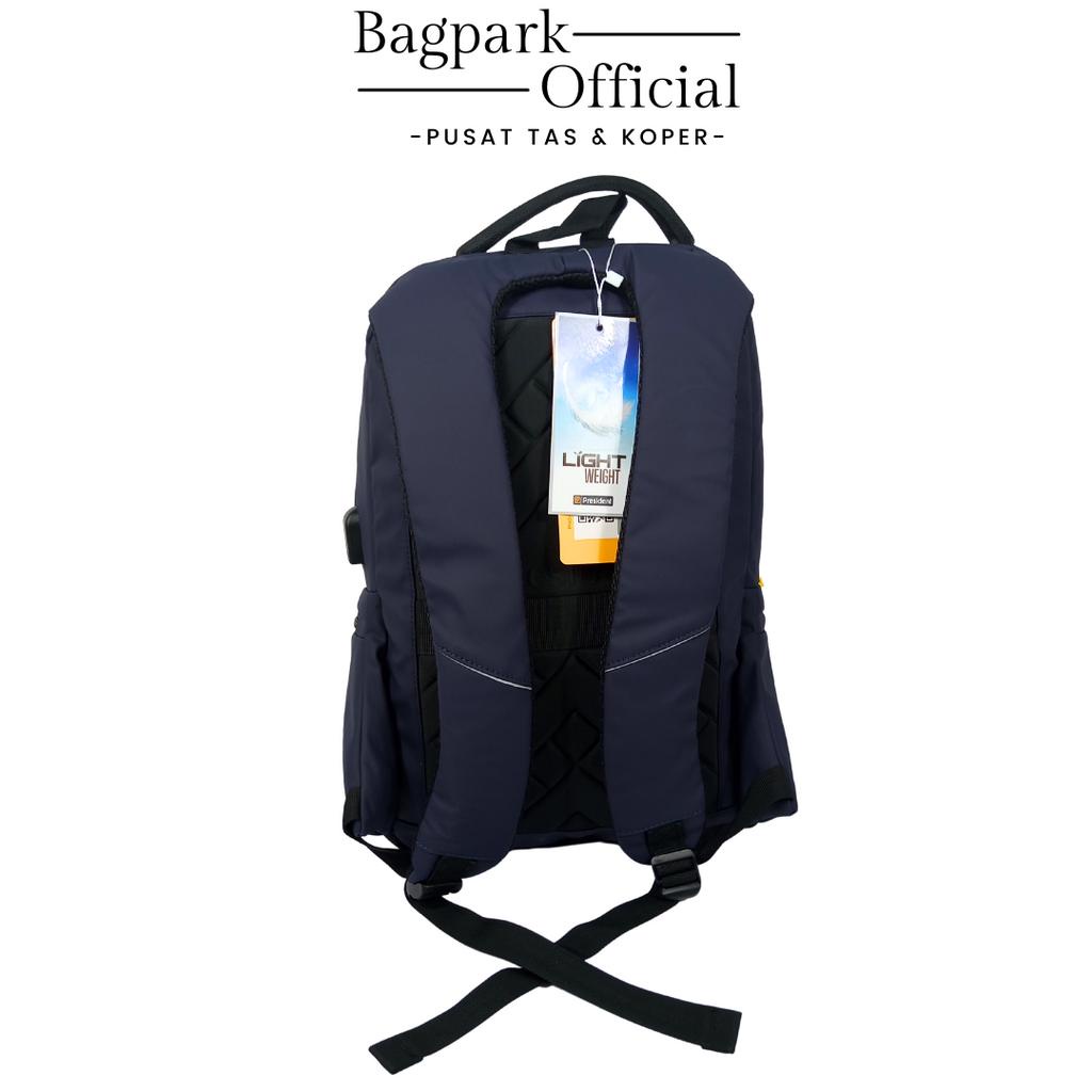 Tas Ransel Pria President Backpack Laptop Waterproof Tas Kerja Pria Tas Anak Sekolah Cowok Tas Kuliah Motif Polos Ransel Laptop President Simple Usb Sport Free Rain Cover