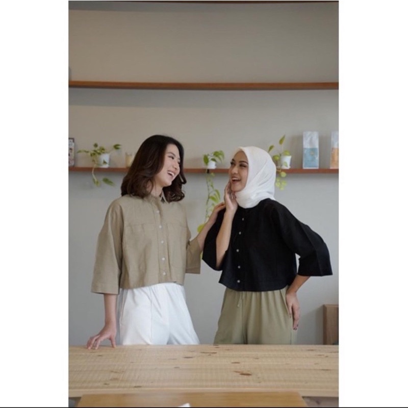 Crop top linen catline avatara