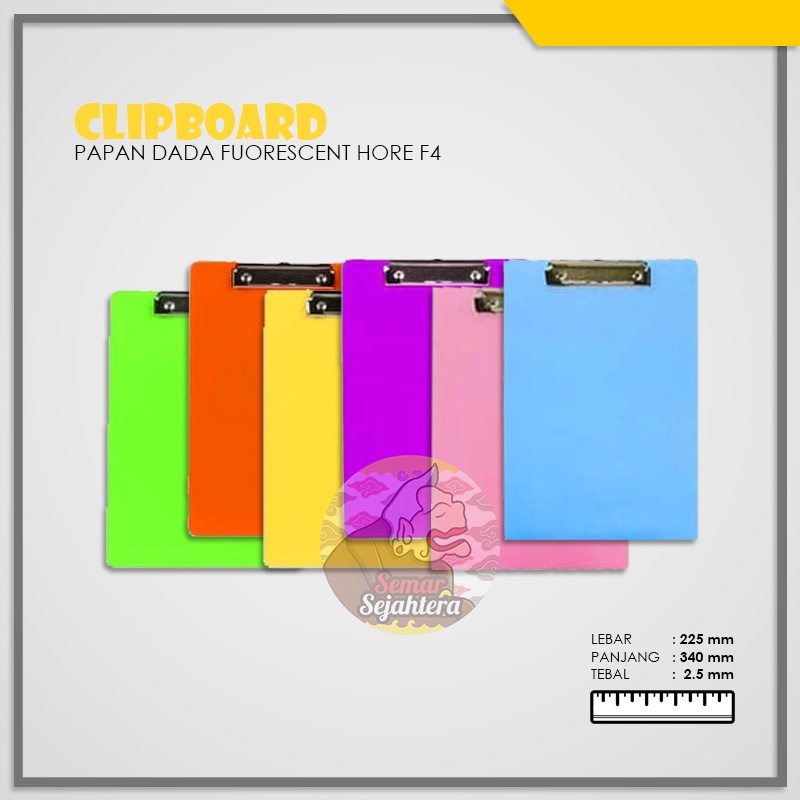 

[PCS] CLIPBOARD / PAPAN DADA / ALAS UJIAN / CLIPBOARD HORE FLUORESCENT F4*