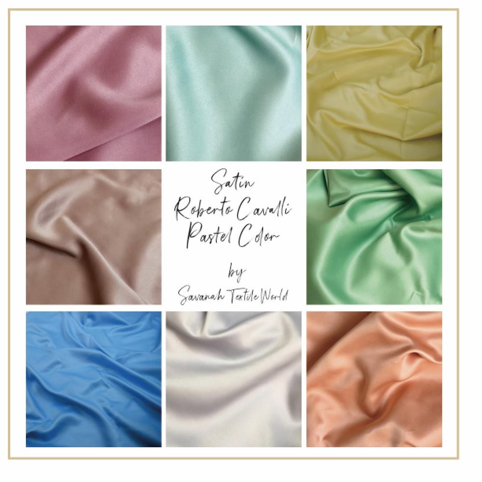 Paling Dicari.. 1 meter Kain SATIN Velvet ROBERTO CAVALLI edisi PASTEL EJH