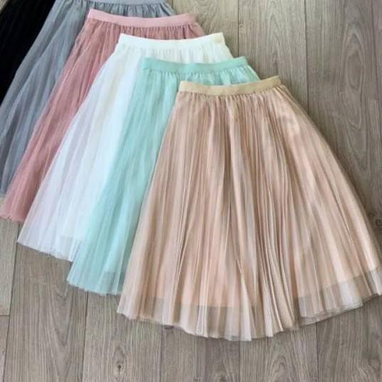 ☛ AESTRI Rok tutu tile/ rok tutu dewasa pendek mekar hitam abu putih navy moca pink krem ۝