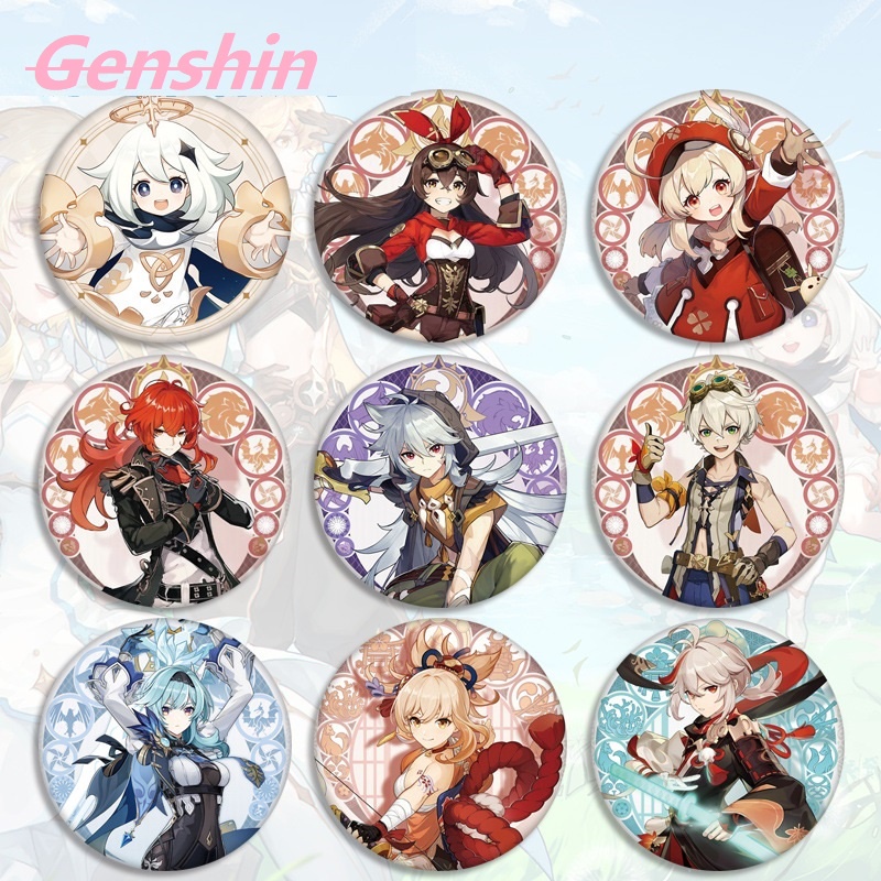 Bros Pin Enamel Desain Game Genshin Pasang Kerah