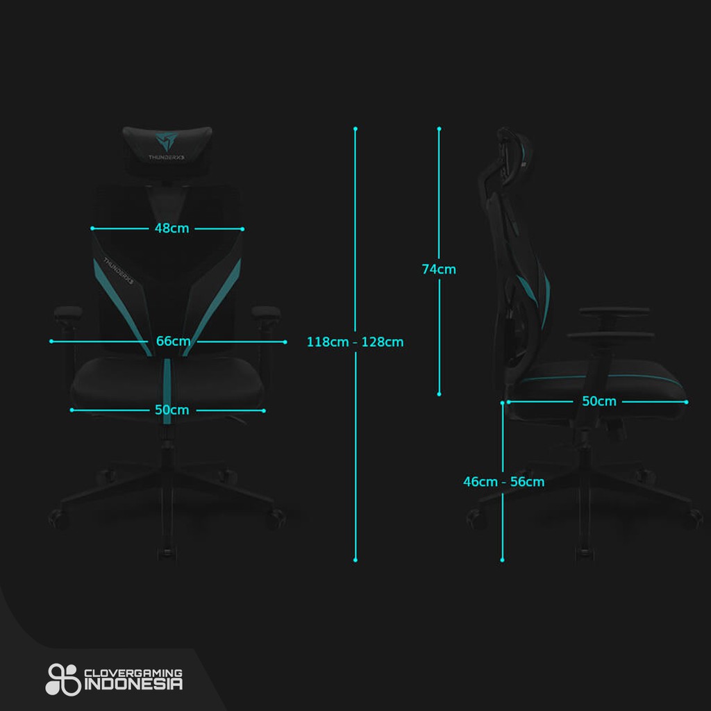 ThunderX3 YAMA1 Gaming Chair - AeroCool Black Red Blue Cyan