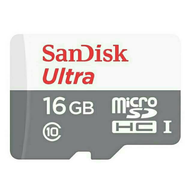 KHANZAACC Kartu Memori Hp Micro SD SANDISK ULTRA 16GB CLASS 10 Speed Up to 80MB/S Original Bergaransi Resmi