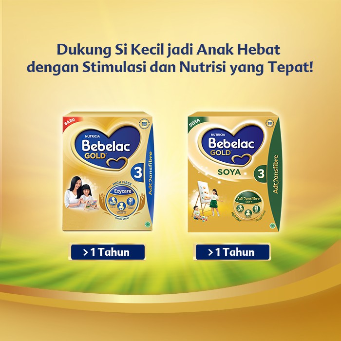 BEBELAC GOLD SOYA 3 700gr Rasa Vanilla  Susu Formula Lanjutan Anak 1-5Tahun