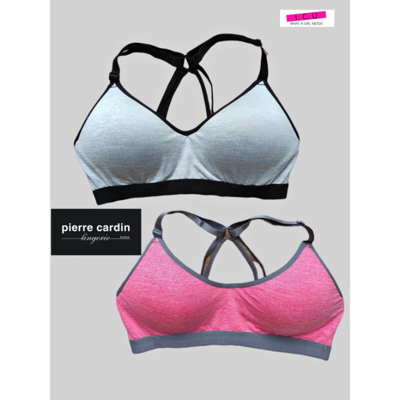 Bra Tanpa Kawat Busa Sedang Model Sport Tali Silang Pakaian Dalam Wanita Original Pierre Cardin 602-