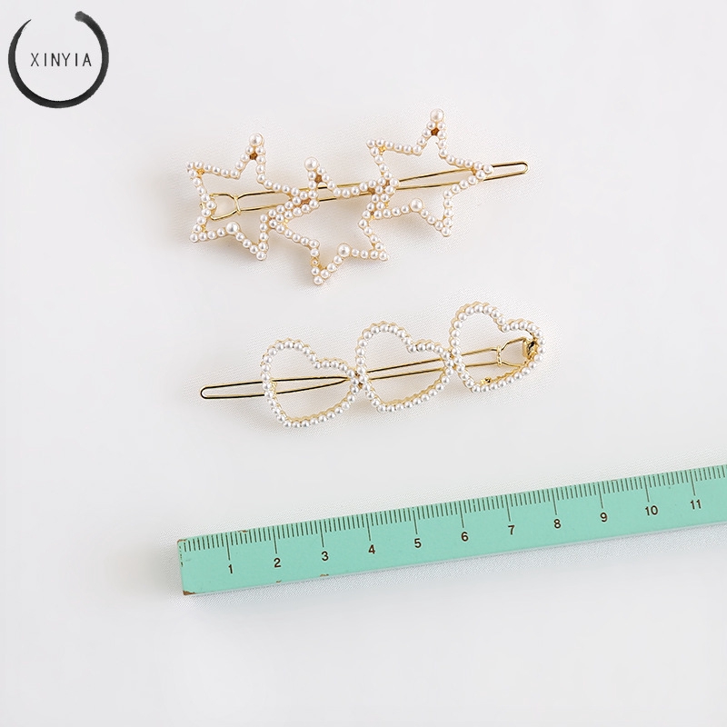 Jepit Rambut Mutiara Geometris Klip Wanita Korea Hairclip Hairpin