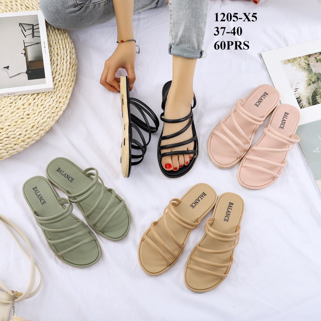 Balance 1205 X5 Sandal Jelly Import Full Tali Kecil Original Empuk Lentur Cantik Nice Diskon Promo