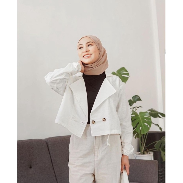 ELVIRA BLAZER/linen/atasan terbaru/casual/jaket/terbaru/terlaris