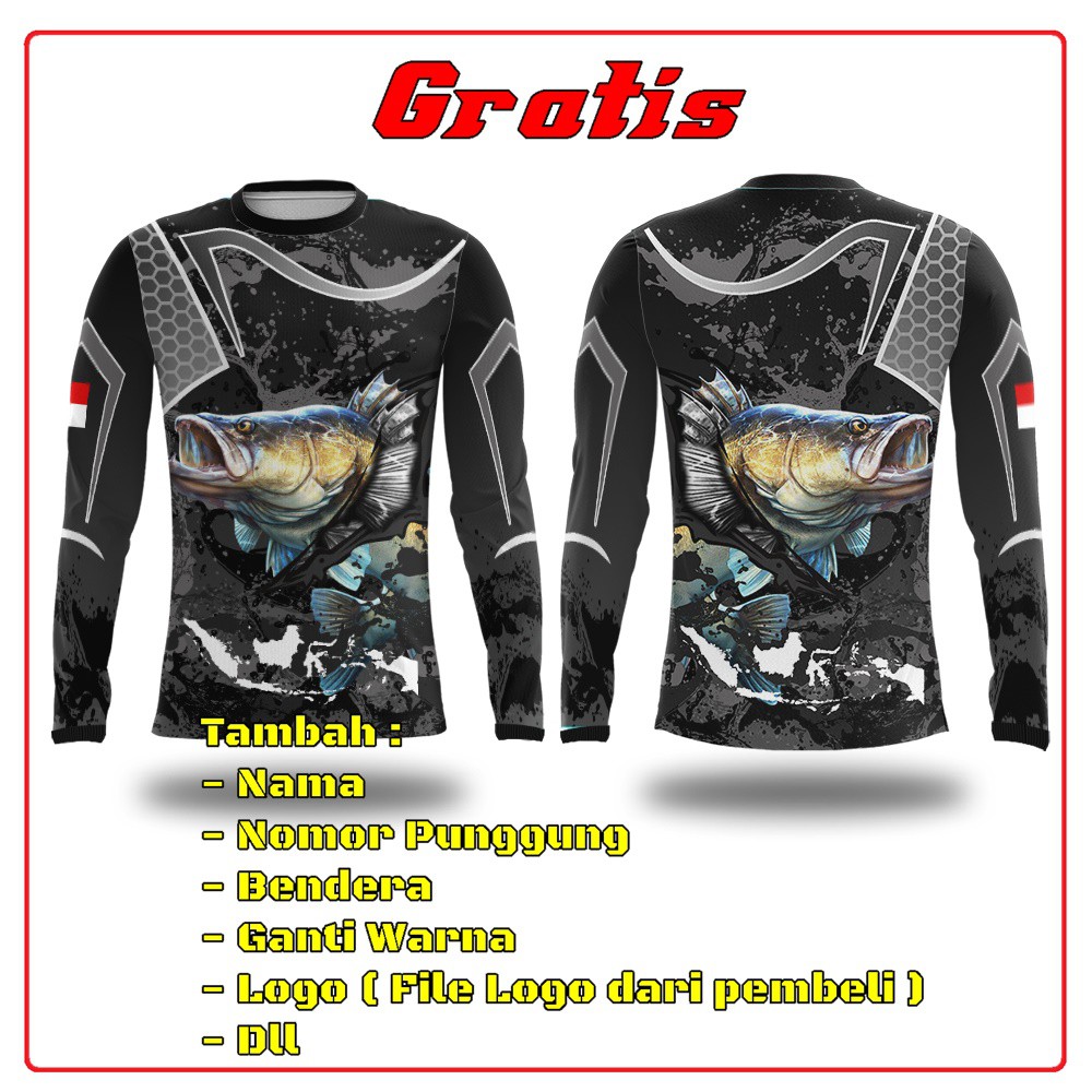 Kaos Jersey Custom Gaming Esport Full Print Mancing Mania Custom Lengan Panjang Shopee Indonesia